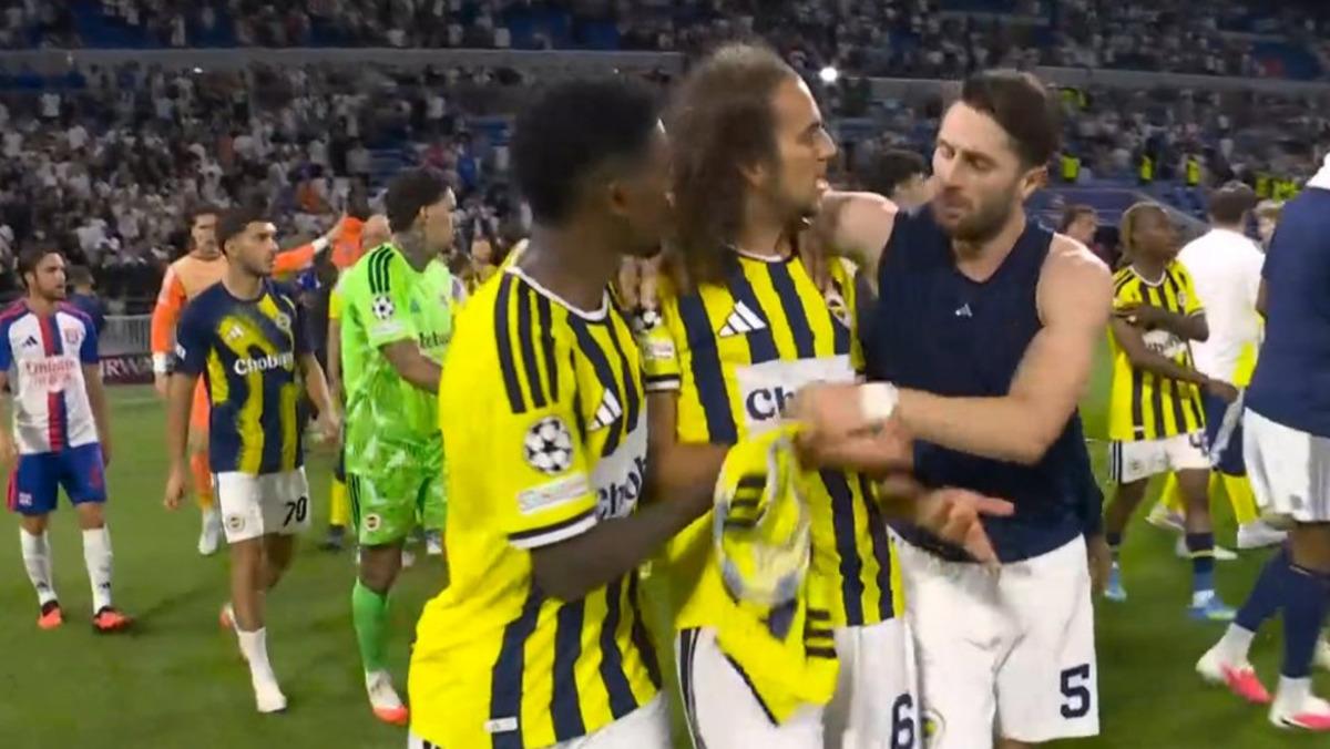 Fenerbahçe Lyon u eledi, maç sonu ortalık karıştı! Lyonlu oyuncular ve tarfatarlar Matteo Guendouzi ye saldırdı 2