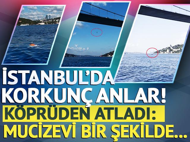 Korkun&ccedil; anlar kamerada! FSM K&ouml;pr&uuml;s&uuml;'nden atladı: Mucizevi kurtuluş