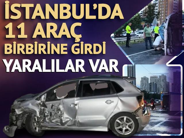 Esenyurt'ta 11 ara&ccedil; birbirine girdi: 2'si ağır 6 yaralı var!