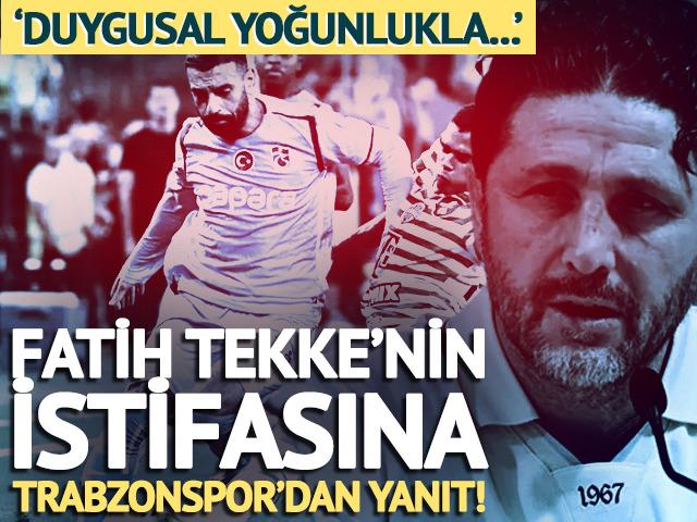 Fatih Tekke'nin istifasına Trabzonspor'dan yanıt! "Kabul edilmemiştir"