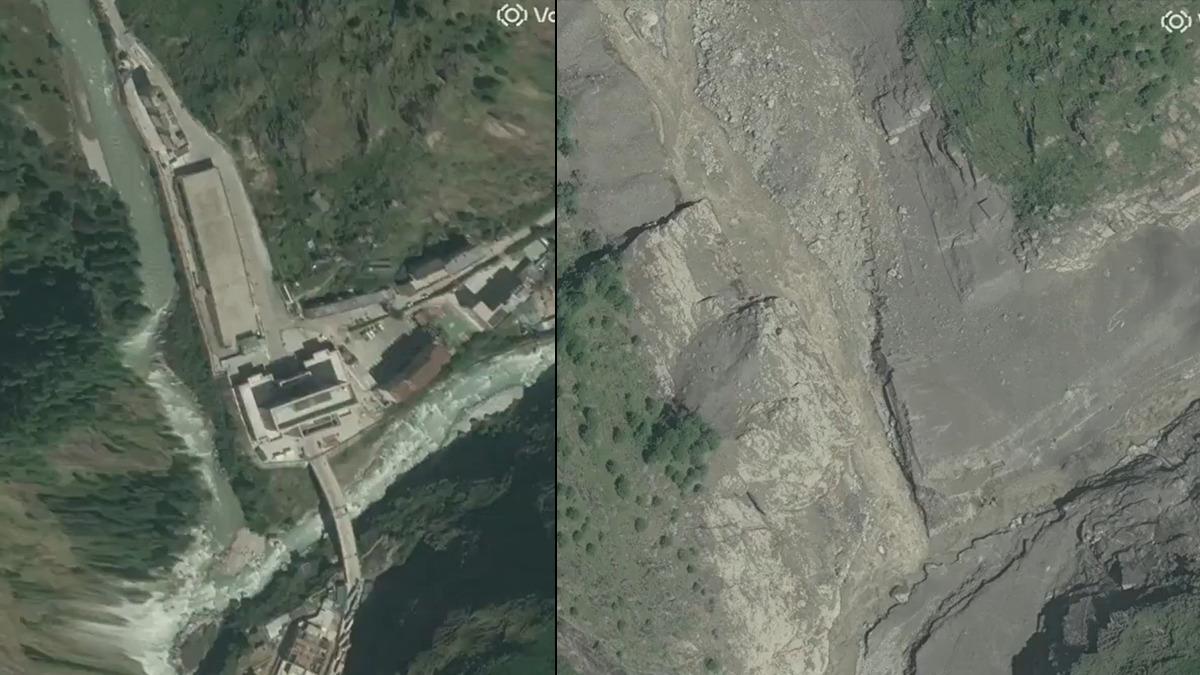 Nepal deki sel felaketinden çarpıcı kare! Sınır hattını bile ortadan kaldırmış 8