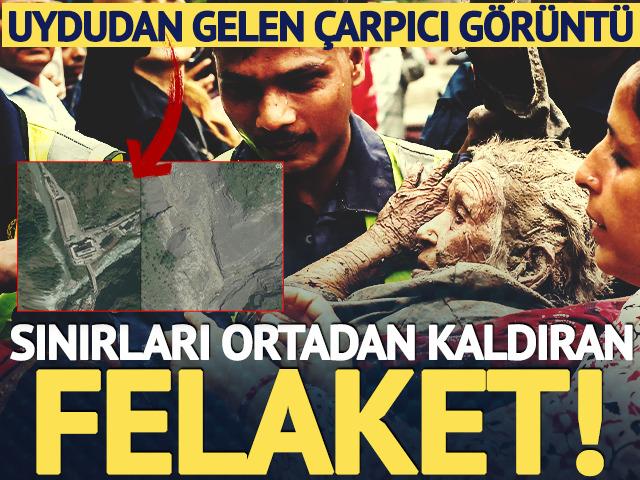 Nepal'deki sel felaketinden &ccedil;arpıcı kare! Sınır hattını bile ortadan kaldırmış