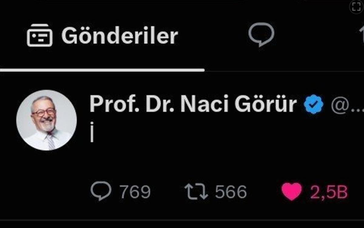 İstanbul depremi paniği! Naci G&ouml;r&uuml;r &uuml;n tek harflik paylaşımı sosyal medyayı birbirine kattı 1