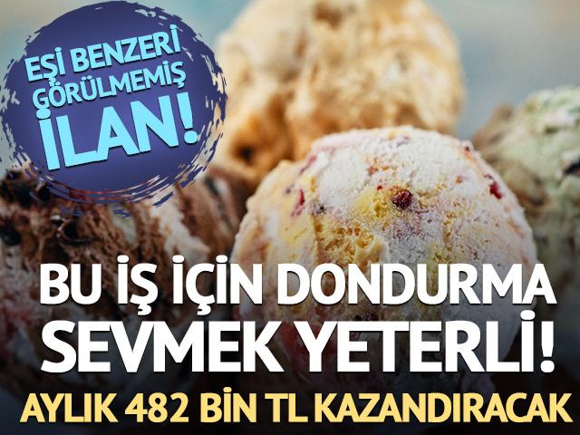 Bu iş i&ccedil;in dondurma sevmek yeterli! Aylık 482 bin TL kazandırıyor