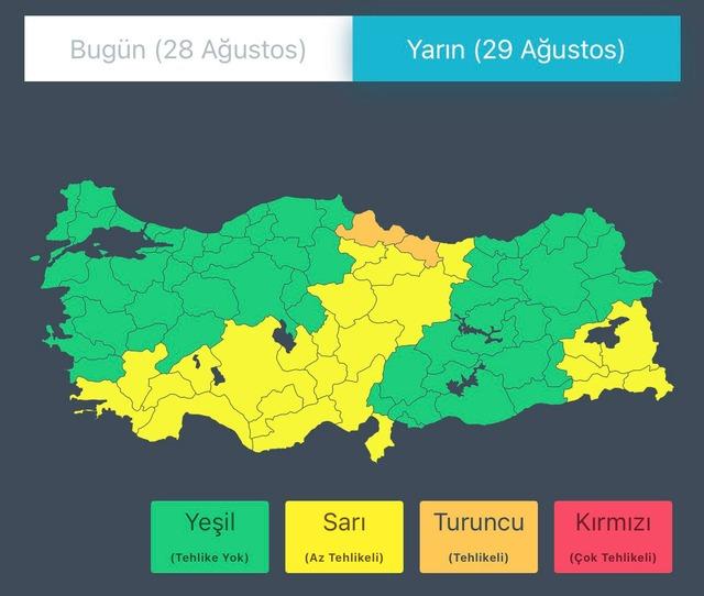 İ&ccedil;işleri Bakanlığı ndan 28-29 Ağustos tarihleri i&ccedil;in sağanak uyarısı 1