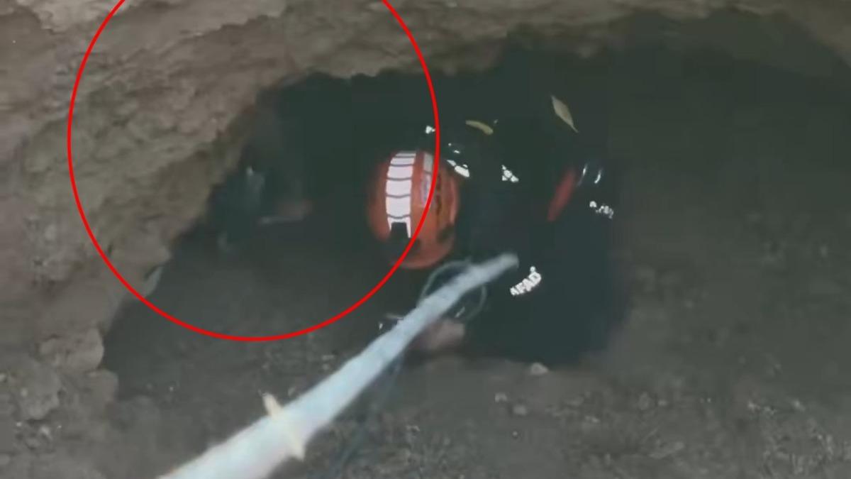 Obrukta mahsur kalan keçiyi AFAD ekipleri kurtardı - Güncel Haberler