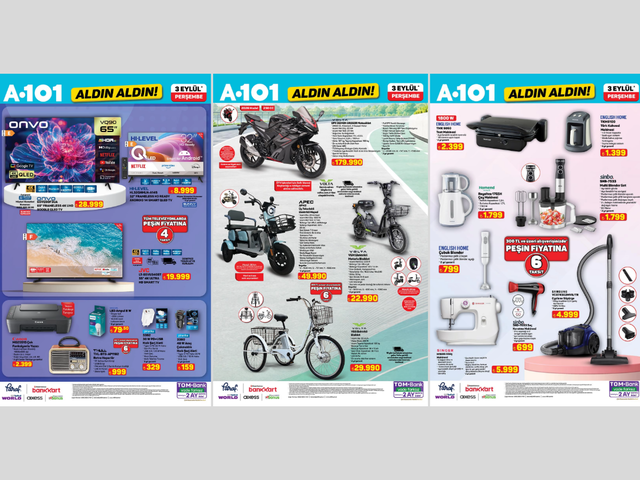 A101'e elektrikli motorlu bisiklet geliyor! 3 Eyl&uuml;l 2026 A101 kataloğu 