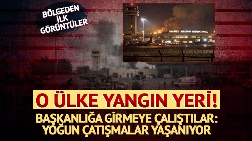 Nijer'de sıcak saatler! Cumhurbaşkanlığı Sarayı ve havalimanı &ccedil;evresinde yoğun &ccedil;atışmalar