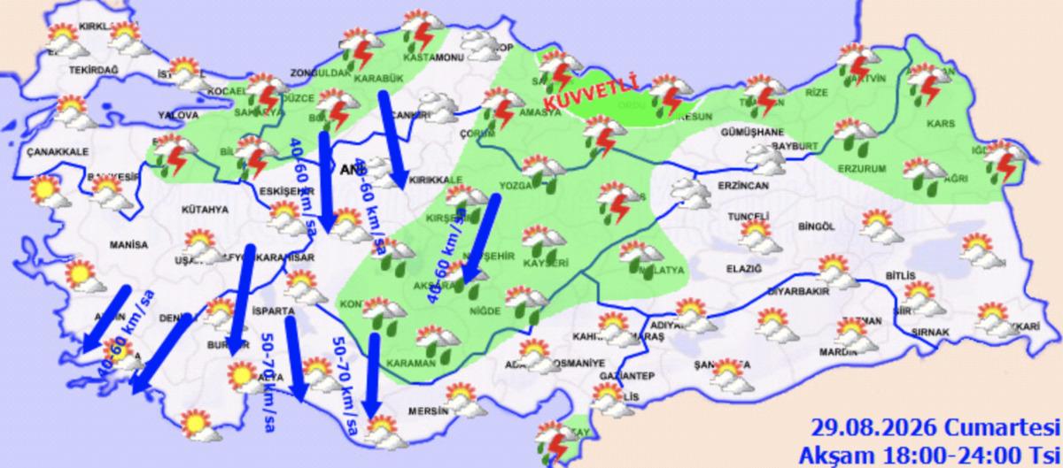Meteoroloji alarm verdi! 26 il için sarı ve turuncu kod: Sağanak ve fırtına geliyor 3