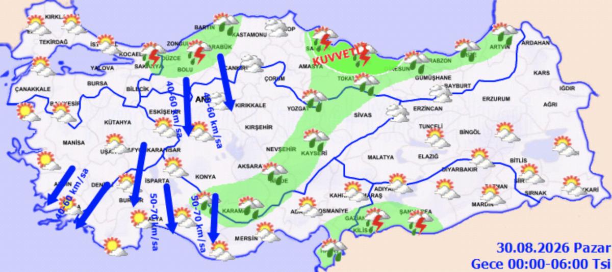 Meteoroloji alarm verdi! 26 il için sarı ve turuncu kod: Sağanak ve fırtına geliyor 4