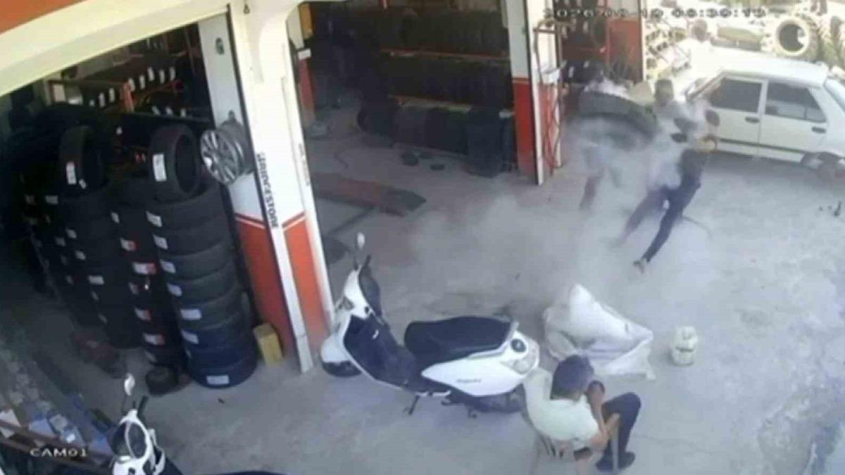 Lastik tamir sırasında bomba gibi patladı - Mynet Yaşam