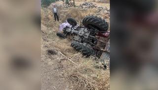 Trakt&ouml;r şarampole devrildi: 1 &ouml;l&uuml;