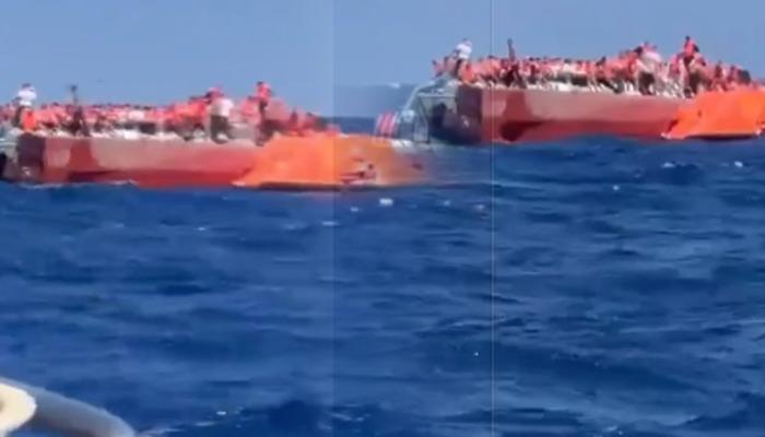 Girne a&ccedil;ıklarında yolcu gemisi alabora oldu! 