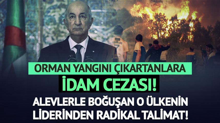 Cezayir liderinden orman yangınlarını &ccedil;ıkaranlara idam cezası talimatı