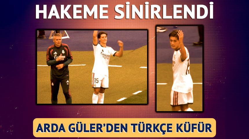 Arda G&uuml;ler'den ma&ccedil;ın hakemine T&uuml;rk&ccedil;e k&uuml;f&uuml;r! Penaltıya dayanamadı