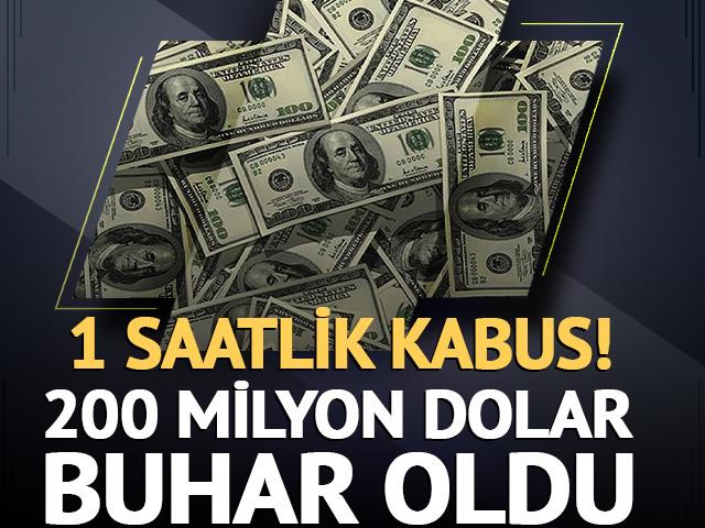 Bitcoin'de 1 saatlik kabus! 200 milyon dolar buhar oldu