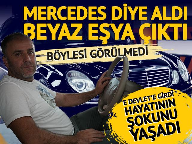 e-Devlet'e &ouml;ylesine girdi, hayatının şokunu yaşadı! Otomobil diye bindiği Mercedes beyaz eşya &ccedil;ıktı