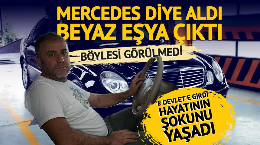 e-Devlet'e &ouml;ylesine girdi, hayatının şokunu yaşadı! Otomobil diye bindiği Mercedes beyaz eşya &ccedil;ıktı