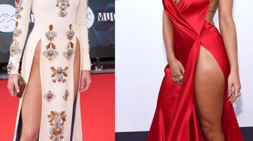 2014'&uuml;n en seksi kırmızı halı elbiseleri