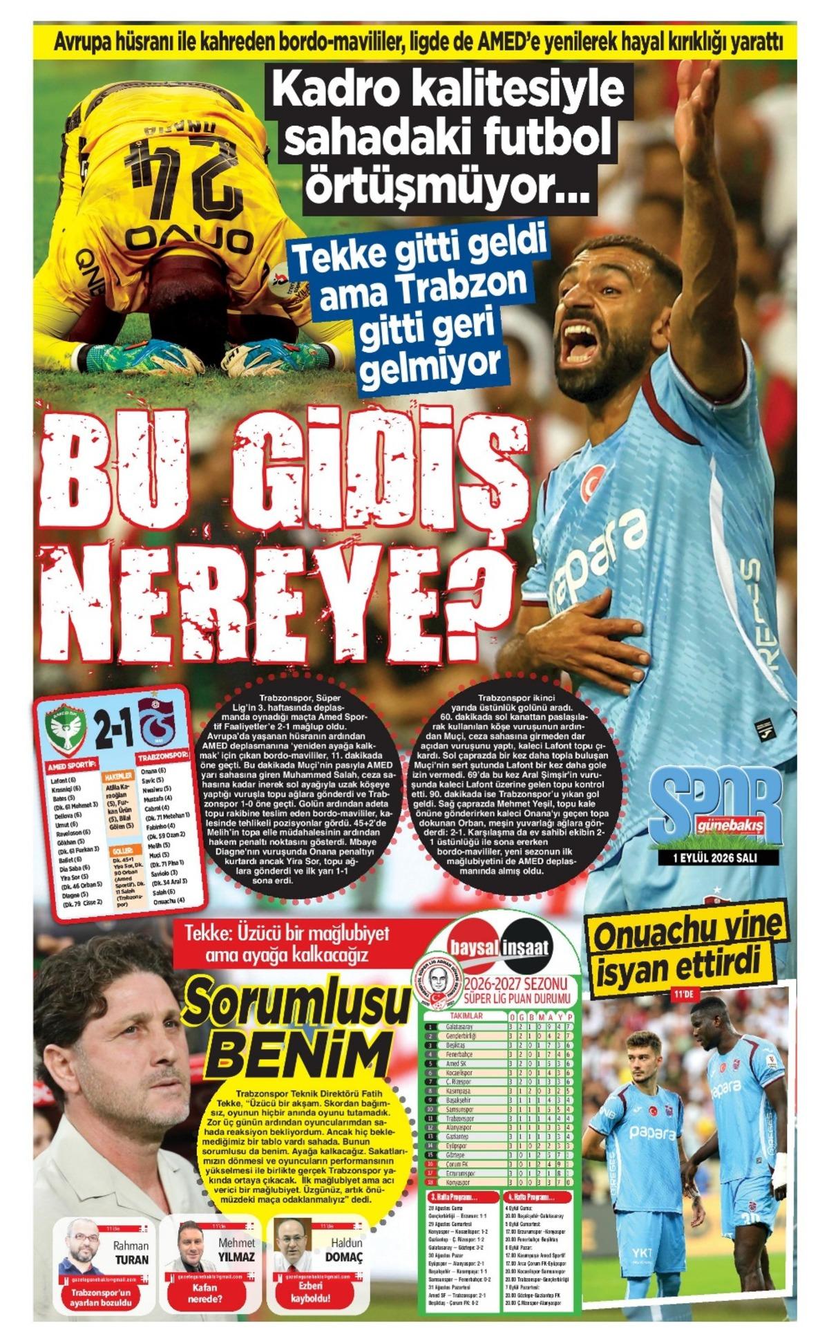 Trabzonspor da Amedspor mağlubiyeti sonrası yerel basın ateş püskürdü! 4