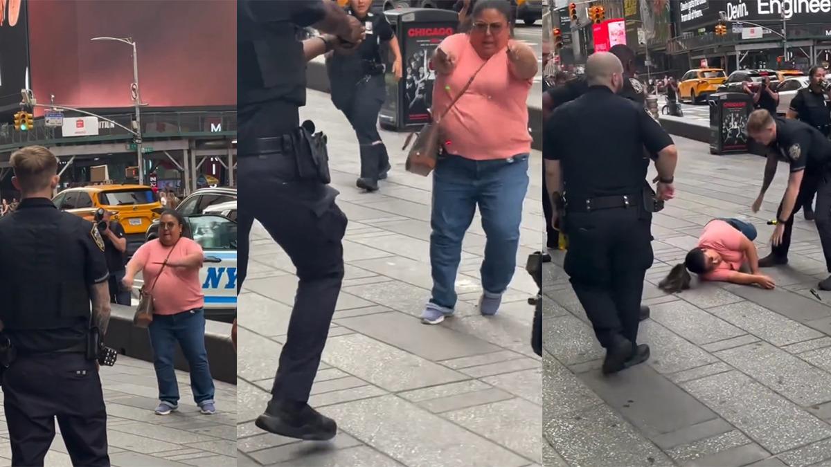 ABD nin g&ouml;beğinde 20 saniyede 2 kişiyi bı&ccedil;akladı! Times Meydanı nda dehşet sa&ccedil;an kadını polis b&ouml;yle vurdu 2