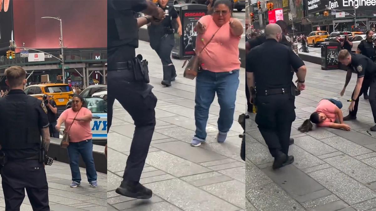 ABD'nin göbeğinde 20 saniyede 2 kişiyi bıçakladı! Times Meydanı'nda dehşet saçan kadını polis böyle vurdu - Dünya Haberleri