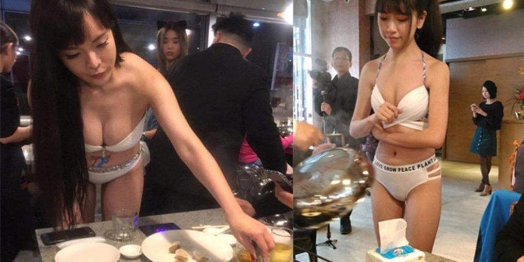 Plaj değil restoran: Bu restoranda servis bikinili kızlardan!