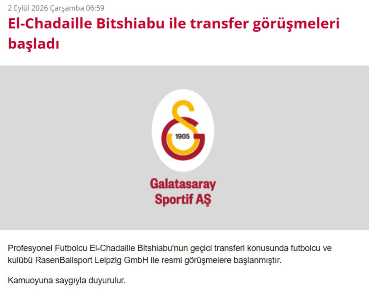 Galatasaray’dan yeni transfer! El-Chadaille Bitshiabu için resmi açıklama 1