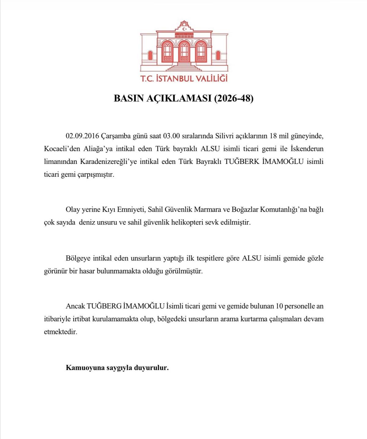 Marmara da iki gemi &ccedil;arpıştı! Bir gemi ve 10 kişiye ulaşılamıyor 2
