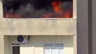 Silopi’de 4 katlı binada yangın paniği