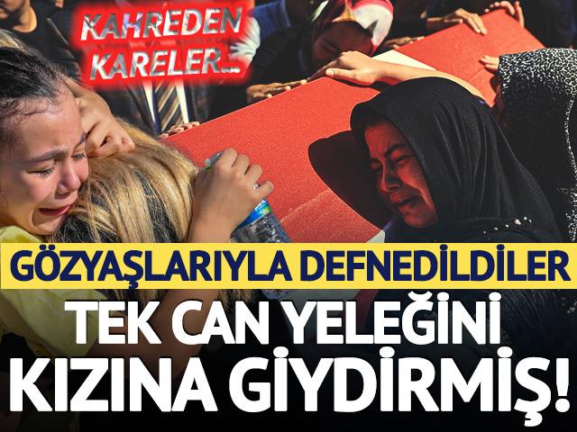 Kahreden g&ouml;r&uuml;nt&uuml;ler! Feribot faciasında hayatını kaybedenler g&ouml;zyaşlarıyla defnedildi: Tek can yeleğini kızına giydirmiş...