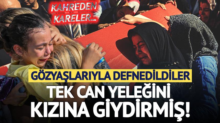 Kahreden g&ouml;r&uuml;nt&uuml;ler! Feribot faciasında hayatını kaybedenler g&ouml;zyaşlarıyla defnedildi: Tek can yeleğini kızına giydirmiş...
