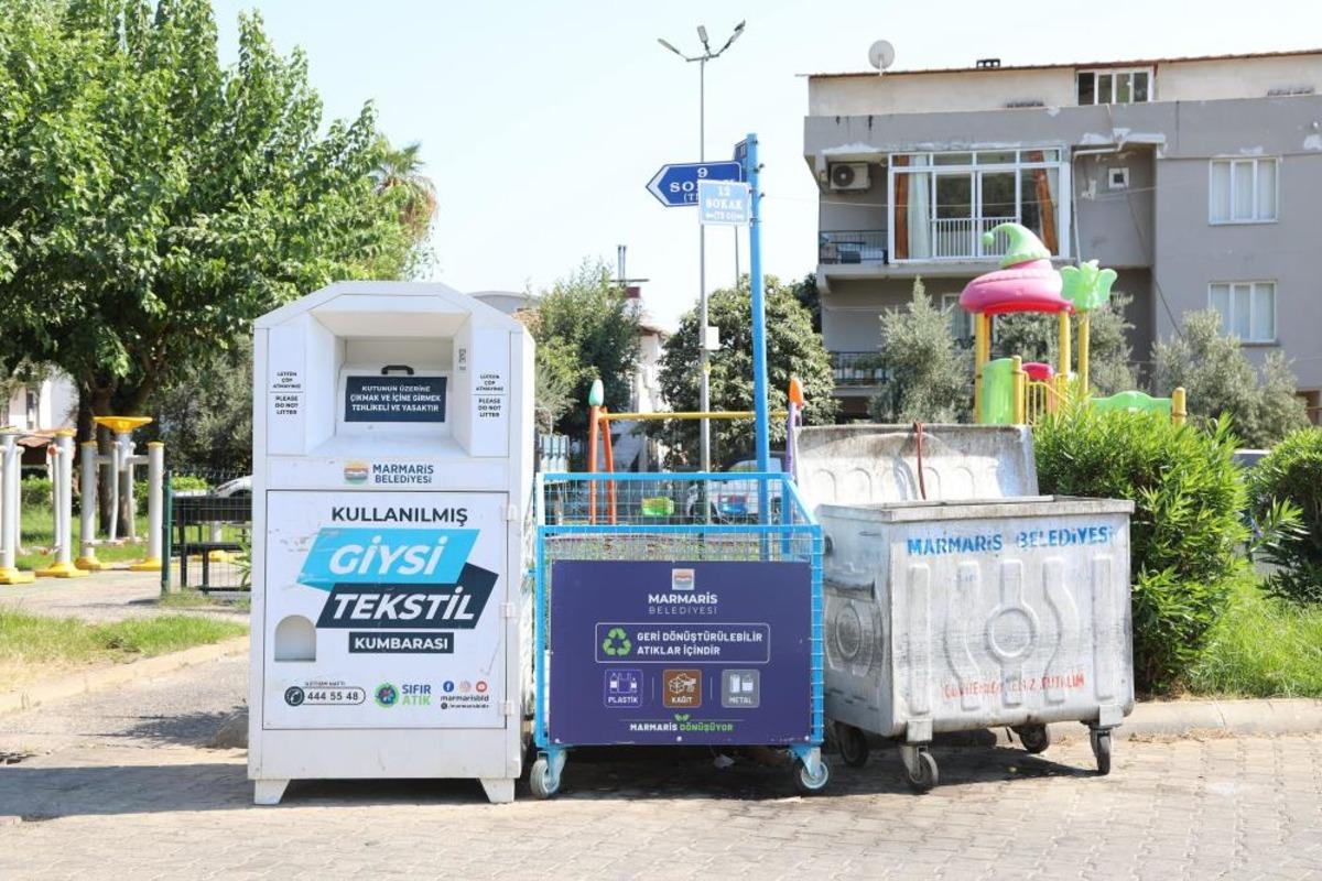 Marmaris te geri dönüşen atıklar mavi konteynerlerde toplanacak 2