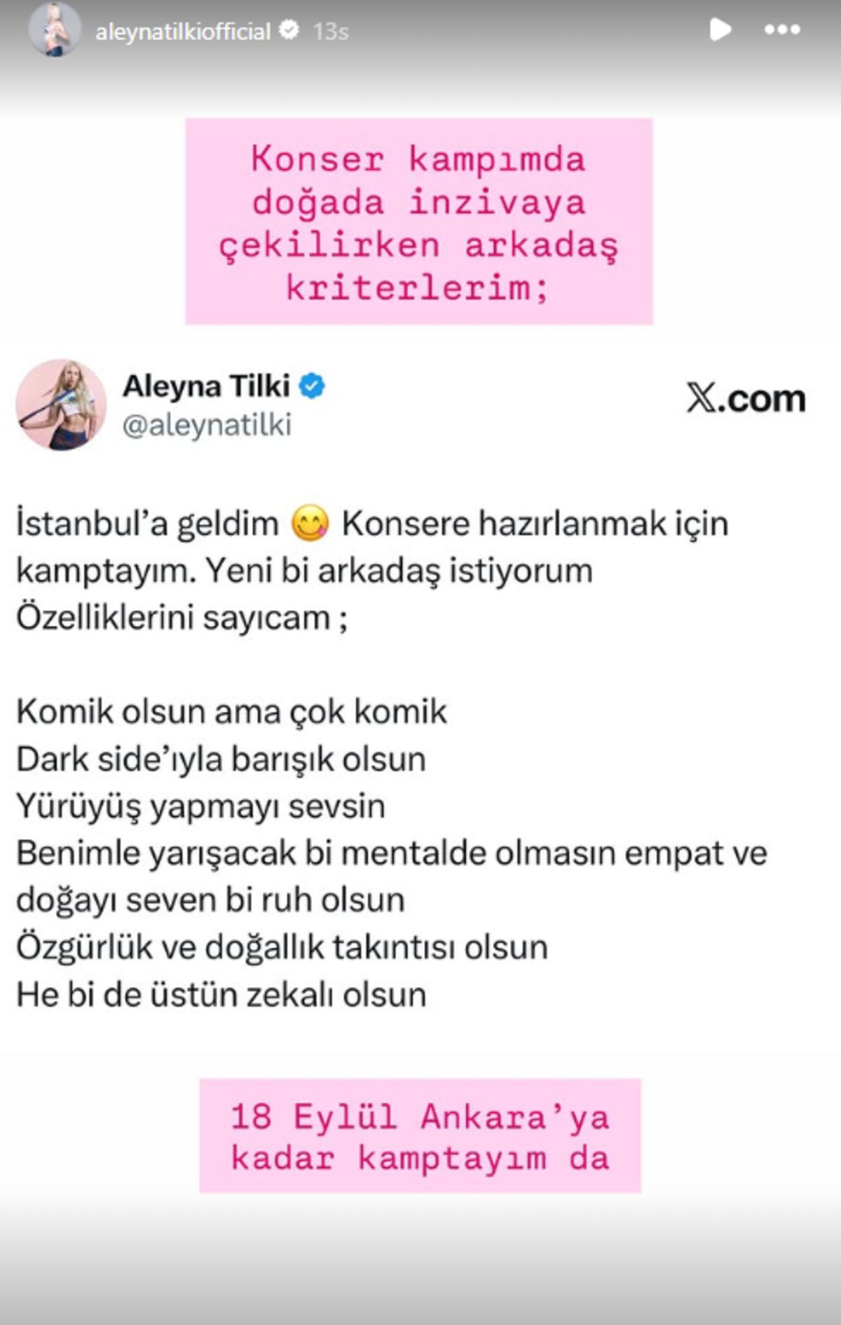Aleyna Tilki arkadaşlık ilanı verdi! Kriterlerini tek tek sıraladı 2