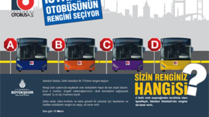 İstanbul otob&uuml;s rengini se&ccedil;ti