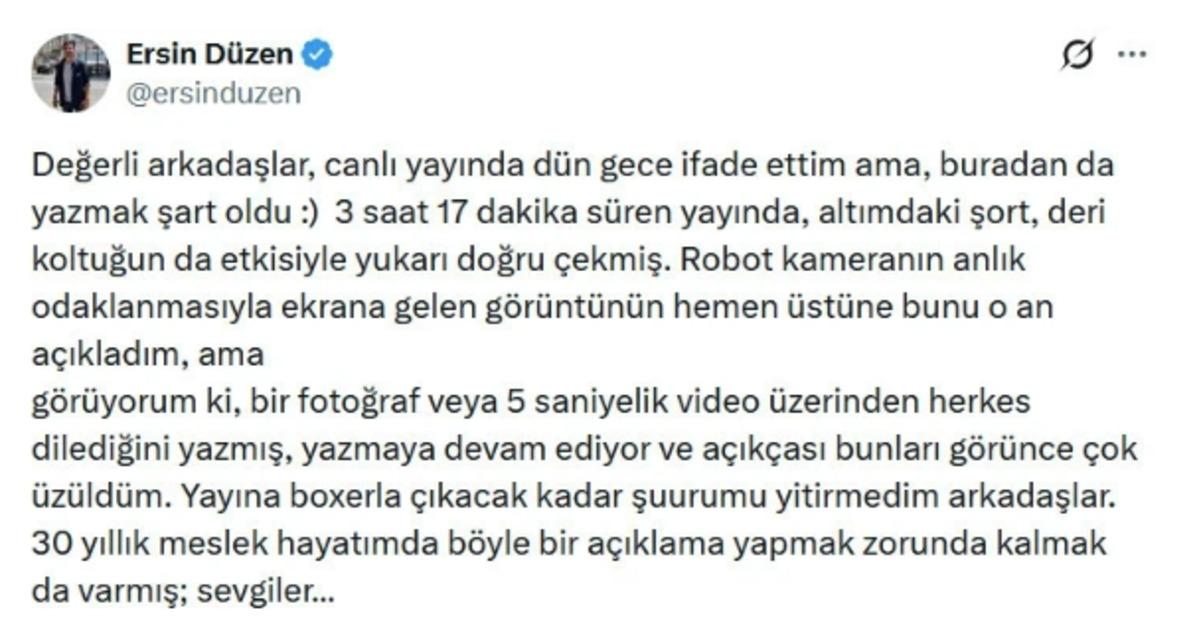 Canlı yayında robot kameraya yakalanmıştı! Ersin Düzen den açıklama geldi 3