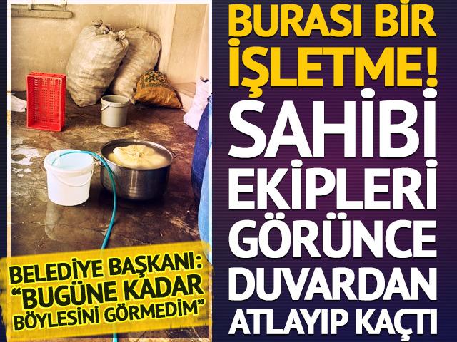 Peynir imalathanesinde mide bulandıran g&ouml;r&uuml;nt&uuml;!