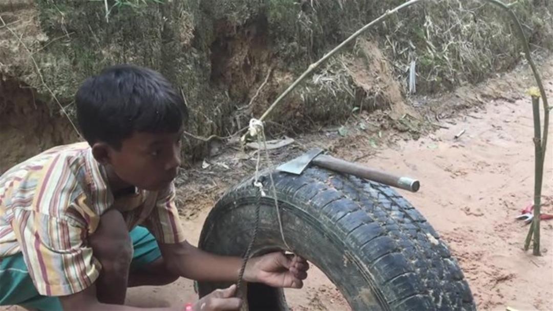Eski lastikle &ouml;yle bir şey avladı ki!
