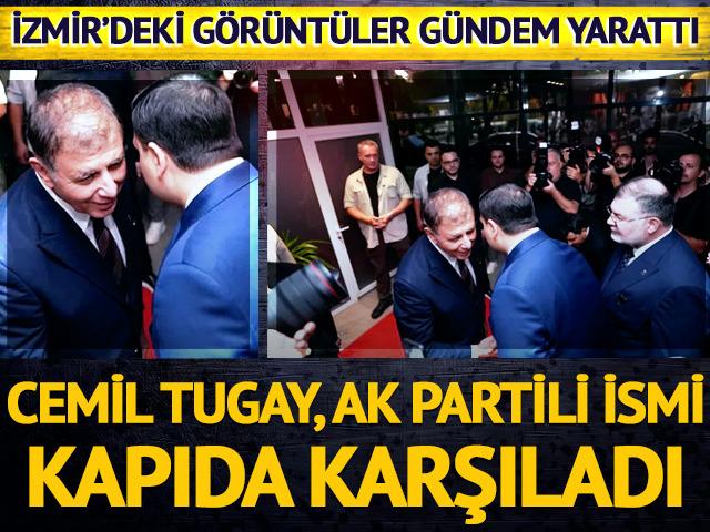 Cemil Tugay, AK Partili Eyy&uuml;p Kadir İnan'ı kapıda karşıladı
