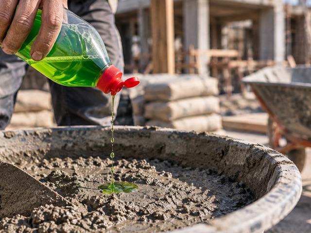 Beton harca birka&ccedil; damla bulaşık deterjanı ekledi! Nedeni şaşırttı