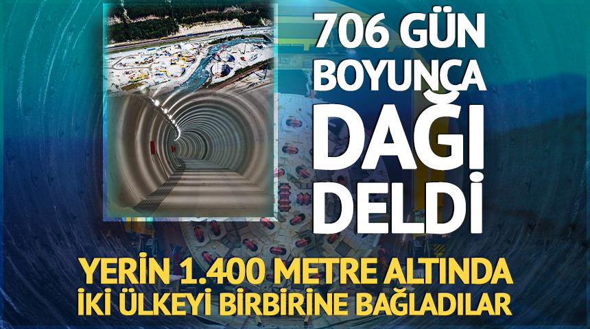 706 g&uuml;n boyunca dağı deldi: İki &uuml;lkeyi birbirine bağladı