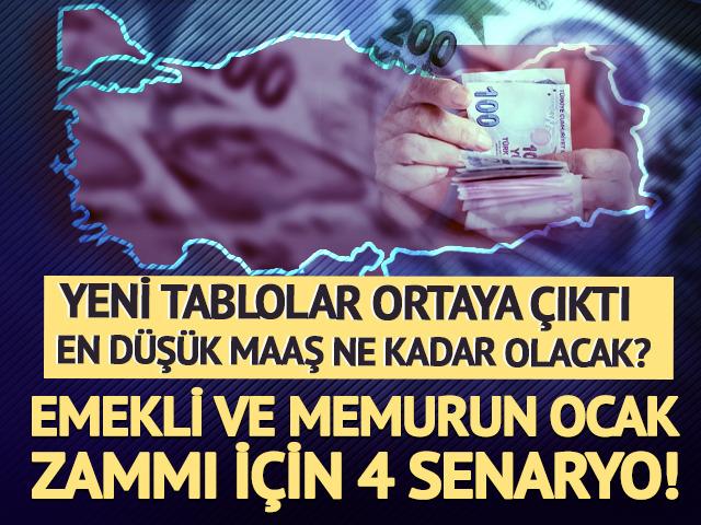 Emekli ve memurun ocak zammı i&ccedil;in 4 senaryo: En d&uuml;ş&uuml;k maaş ne kadar olacak?