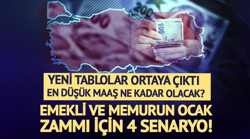 Emekli ve memurun ocak zammı i&ccedil;in 4 senaryo: En d&uuml;ş&uuml;k maaş ne kadar olacak?