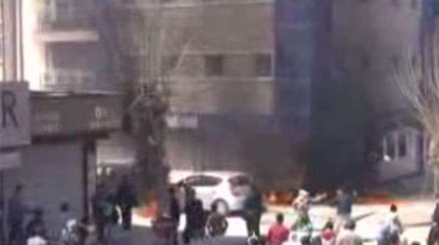 Molotof atılan bankada can pazarı