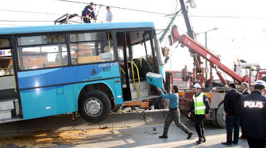 Yayayı ezip, direğe çarptı