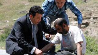 Kaza yaptı güldürdü