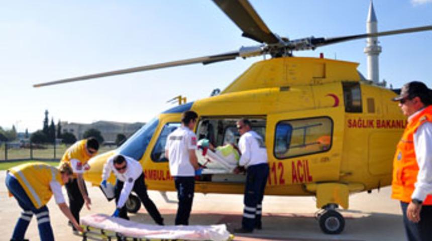 Hamile kadının imdadına hava ambulans yetişti