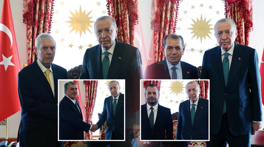 Cumhurbaşkanı Erdoğan'dan 4 b&uuml;y&uuml;k kul&uuml;b&uuml;n başkanlarına kabul!