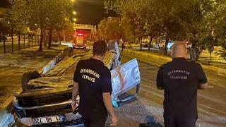 Takla atan otomobilin sürücüsü ağır yaralandı