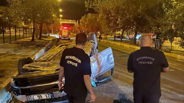 Takla atan otomobilin sürücüsü ağır yaralandı